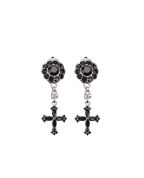 Dolce&Gabbana Серьги-клипсы с крестом и кристаллами - Артикул: WEQ4S2-W1111