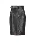 Saint Laurent Спідниця-олівець з поясом із телячої шкіри - Артикул: 865021-YCVD2