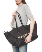 Balmain Сумка-шоппер из рафии и телячьей кожи - Артикул: GN1FI015TRAA