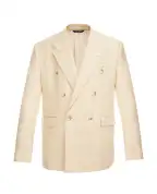 Dolce&Gabbana Пиджак двубортный из шелка и конопли в твидовом эффекте - Артикул: G2WJ2T-FUTDB
