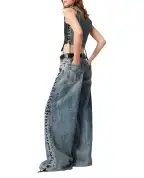 Stella McCartney Джинси широкі на шнурівці - Артикул: 6D04563SQH47