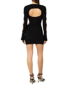 Mach&Mach Платье мини с вырезом и бантами из кристаллов - Артикул: R26-KD111-KNT-BLK