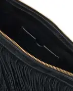 Balmain Сумка Ébène Hobo із замші з бахромою - Артикул: GN0BT053LWSF