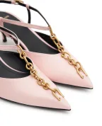 Balmain Туфли-слингбэки Sync chain kitten из телячьей кожи - Артикул: HN1UA277LVIT