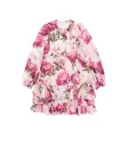 Dolce&Gabbana Детское платье из шелка в принте пионов - Артикул: L54DO7-G7Q0F-S