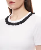 Dolce&Gabbana Футболка с кружевом и вышивкой DG - Артикул: F8U08Z-GDDPN
