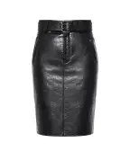 Saint Laurent Спідниця-олівець з поясом із телячої шкіри - Артикул: 870972-YCVG2