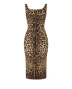 Dolce&Gabbana Шовкова сукня з леопардовим принтом - Артикул: F6F4ZT-GDCLX