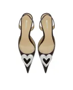 Mach&Mach Туфли TRIPLE HEART из лакированной телячьей кожи с кристаллами - Артикул: R26-S1082-65-PAT-PLB