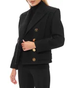 Balmain Двубортное укороченное пальто из шерсти - Артикул: FF1UA095WD10