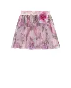 Dolce&Gabbana Дитяча спідниця з тюлю з принтом півоній - Артикул: L56I19-G7QZW-B