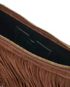 Balmain Сумка Ébène Hobo із замші з бахромою - Артикул: GN0BT053LWSF
