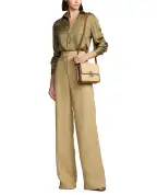 Ralph Lauren Collection Сумка-кроссбоді з полотна та шкіри - Артикул: 435968250001