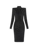 Balmain Платье бархатное - Артикул: FF0RF075JL11