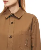 Saint Laurent Рубашка Cassandre из хлопка и льна - Артикул: 852696-Y253W
