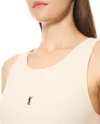 Saint Laurent Майка з вишитим логотипом - Артикул: 823603-Y37EC