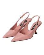 Dolce&Gabbana Туфли-слингбэк Lollo из телячьей кожи в лаковой отделке - Артикул: CG1007-AP412
