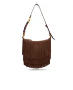 Balmain Сумка Ébène Hobo із замші з бахромою - Артикул: GN0BT053LWSF