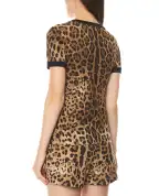 Dolce&Gabbana Футболка з джерсі з леопардовим принтом - Артикул: F8N08T-FS78S