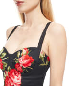 Dolce&Gabbana Сукня-міні з атласу з квітковим принтом - Артикул: F6CLMT-FSICD