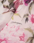 Dolce&Gabbana Детское платье из шелка в принте пионов - Артикул: L54DO7-G7Q0F-S