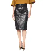 Saint Laurent Спідниця-олівець з поясом із телячої шкіри - Артикул: 870972-YCVG2