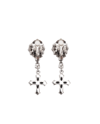 Dolce&Gabbana Серьги-клипсы с крестом и кристаллами - Артикул: WEQ4S2-W1111