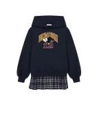 Dolce&Gabbana Детское платье с капюшоном из футера с нашивкой - Артикул: L5JDBH-G7P6V-S