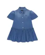 Dolce&Gabbana Детское джинсовое платье с вышивкой логотипа - Артикул: L54DO6-LDD55-S