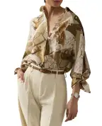 Ralph Lauren Collection Блуза з шовку з принтом Karen Diary - Артикул: 290P00352001