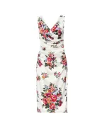 Dolce&Gabbana Платье из атласа с цветочным принтом - Артикул: F612RT-FSICE