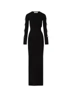 Mach&Mach Сукня максі з вирізом та бантами із кристалів - Артикул: PF25-KD101-KNT-BLK