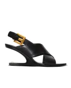 Balmain Босоножки Anthem No Wedge из телячьей кожи - Артикул: HN1UH283LECX