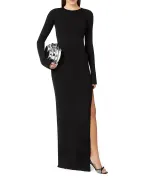 Mach&Mach Сукня максі з відкритою спиною - Артикул: PF25-KD150-KNT-BLK