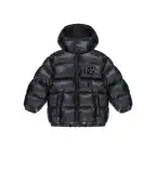 Dolce&Gabbana Детский пуховик с монограммой логотипа - Артикул: L4JB6F-G7PK1-S