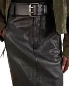 Saint Laurent Спідниця-олівець з поясом із телячої шкіри - Артикул: 865021-YCVD2