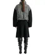 Balmain Пуховик із твіду з вовною - Артикул: HF1TP140MI65