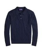 Ralph Lauren Purple Label Свитер-поло из хлопка и шелка - Артикул: 790P03428003