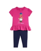 Polo Ralph Lauren Дитячий комплект з бавовняної футболки та легінсів Polo Bear - Артикул: 310A98934001