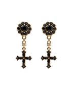 Dolce&Gabbana Серьги-клипсы с крестом и кристаллами - Артикул: WEQ4S2-W1111