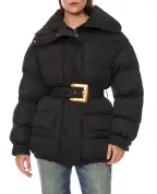Balmain Пуховик з поясом - Артикул: HF1TQ040XK09