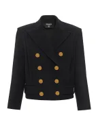 Balmain Двубортное укороченное пальто из шерсти - Артикул: FF1UA095WD10