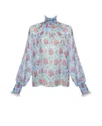 Dolce&Gabbana Блуза з квітковим принтом та шовком - Артикул: F7BK3T-IS10F