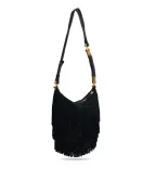 Balmain Сумка Ébène Hobo із замші з бахромою - Артикул: GN0BT053LWSF