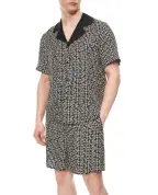 Balmain Рубашка в принт монограмма PB - Артикул: GH1HN133VI36