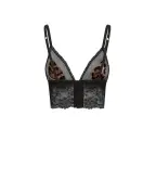 Dolce&Gabbana Бюстгальтер из сатина в леопардовом принте - Артикул: O7C46T-ON09Y