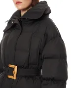 Balmain Пуховик з поясом - Артикул: HF1TQ040XK09