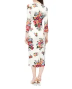 Dolce&Gabbana Сукня-футляр з атласу з квітковим принтом - Артикул: F612VT-FSICE