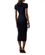 Ralph Lauren Collection Платье Dustan из шелковой смеси в рубчик - Артикул: 290P08734001