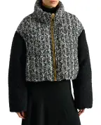 Balmain Пуховик із твіду з вовною - Артикул: HF1TP140MI65